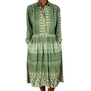 California Design by Dorothy Samuel Green Dress 8